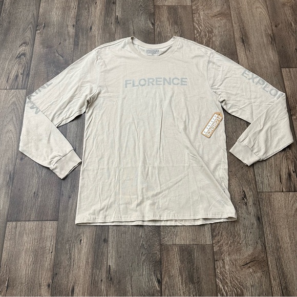 Florence Marine X Echo Organic Long Sleeve T-Shirt Men’s Size M Beige - Picture 1 of 9